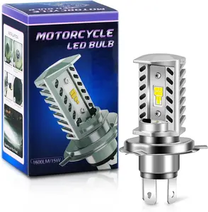 H4/9003/HB2 Bulb for Motorcycle, 15,000LM 300% Super Brighter, 1:1 Halogen Size, 6500K Cool White, 50000Hrs Long Service Life , Plug and Play H4 Fog Light, Pack of 1