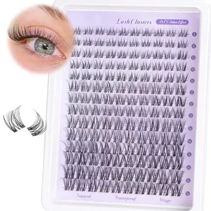 8-16mm Wispy Lash Clusters, Invisible Band Natural D Curl, Waterproof DIY Cluster Eyelash Extensions for Stunning Look