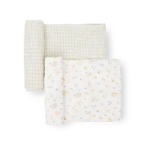 Stretch Knit Swaddle Blanket 2 Pack - Rainbows