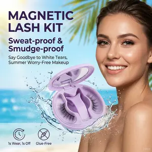 Soft Magnetic Lashes No Glue Reusable Natural Look Lashes  Beginner Friendly Brand new upgraded version Includes a dedicated reusable applicator set No glue required Ultra-soft magnetic Self-Adhesive Cluster  bottom  mixed length   foinemy  ed  lashes