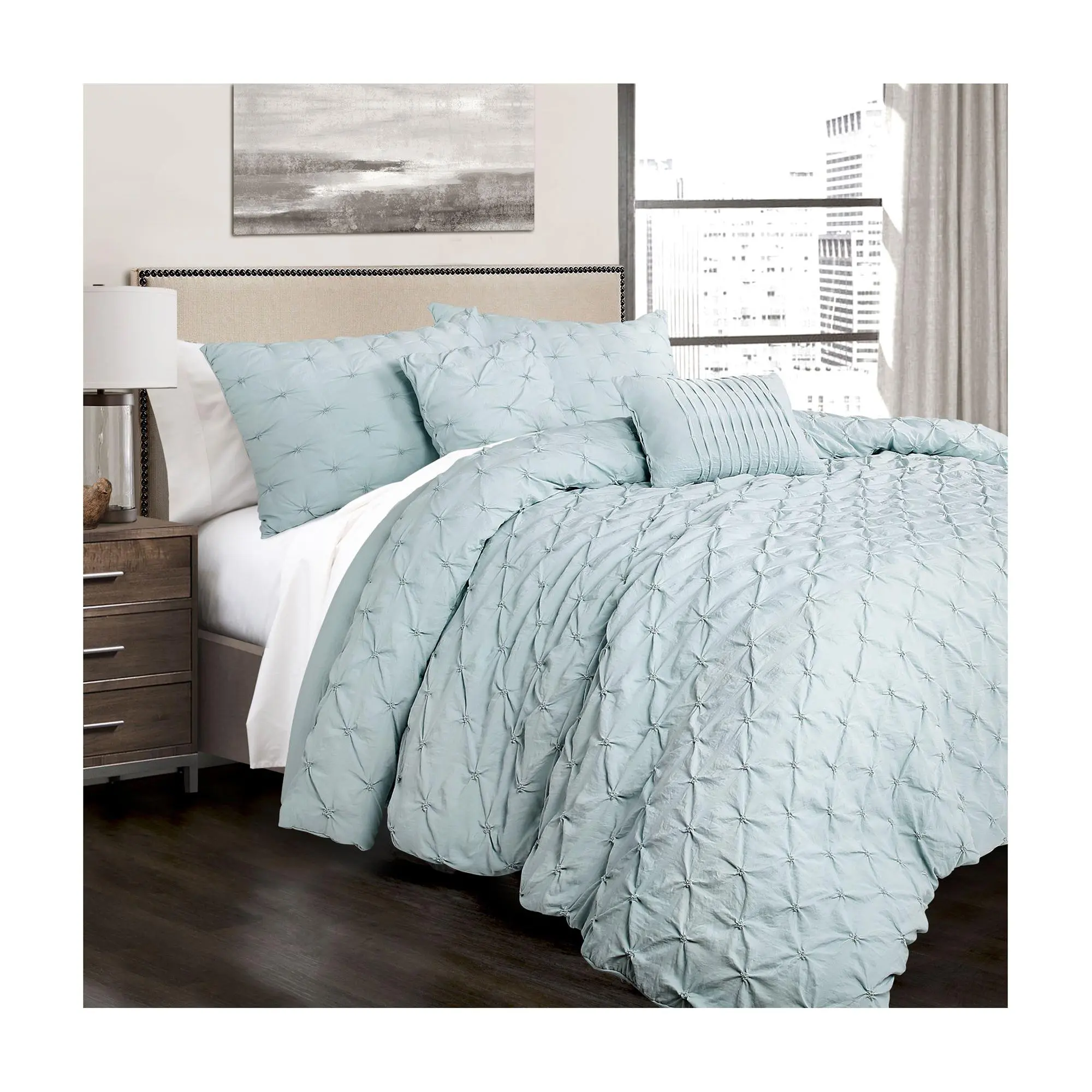 Lush Decor Ravello Pintuck Comforter 5-pc Set F/Q