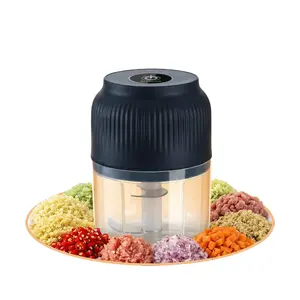 Naibsan Effortless Mini Electric Food Chopper 5000RPM USB Rechargeable 8.49oz Capacity Portable for Garlic Onion Ginger Chili Clear Cup One-Touch Operation Kitchen Utensils Meat Shredder