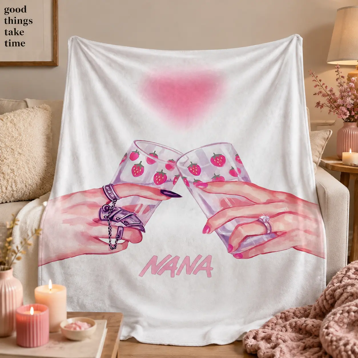 Nana Anime Merchandise Flannel Blanket - Ultra-Soft, Lightweight, Cozy Flannel Throw, Room Decor for Bedroom Sofa, Holiday Gift for Family