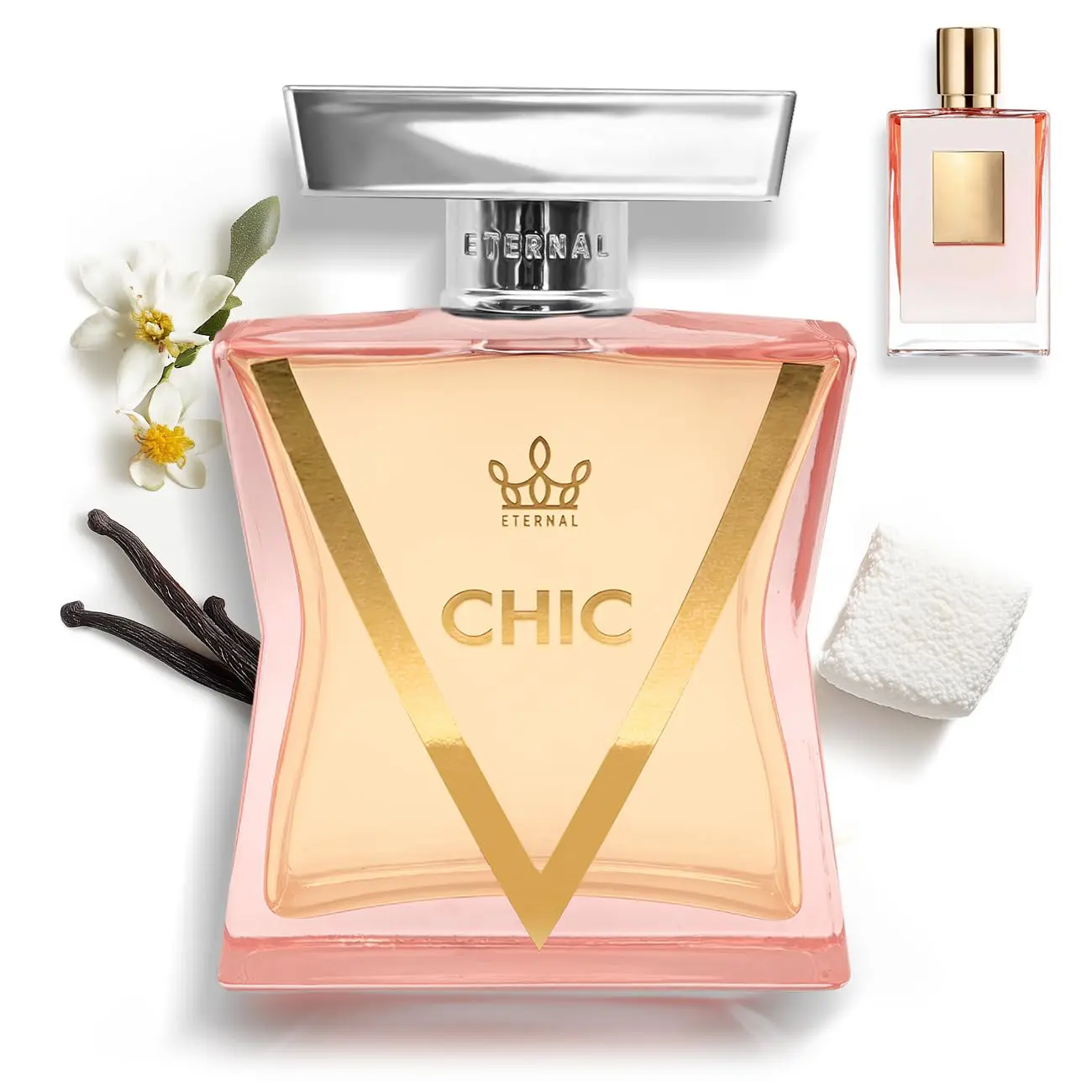 Eternal Chic - Inspired by Love Don't Be Shy - 3.4 oz (100ml) - Eau de Parfum - Long-lasting - Vegan - Clean Ingredients - Perfume for Women - 2000 sprays per bottle Eau De Parfume Elegant Fragrance
