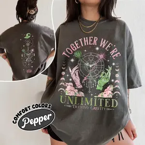 Wicked Together We’re Unlimited Shirt, Defy Gravity Broomstick Magic Wand Tee, Wicked The Musical, Wizard Movie Fan Tee