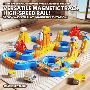 Magnetic Track STEM Building Set, Magnetized Construction Set 70/86 Pcs | Bendable Tracks + Motorized Climber, 3D Marble Run Loop | Spatial Thinking, Physics & Logic | Eco ABS, Drop-Proof Snug Fit | Gift for 3-8 Year Old Boys Girls, Preschool Science Toy