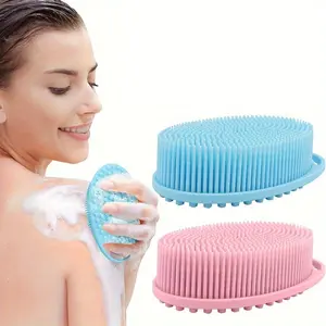Loofah Exfoliating Body Scrubber 2 in 1 Face and Body Silicone Scrubber - Silicone Shower Brush Bath Sponge Loofah Exfoliating Tool