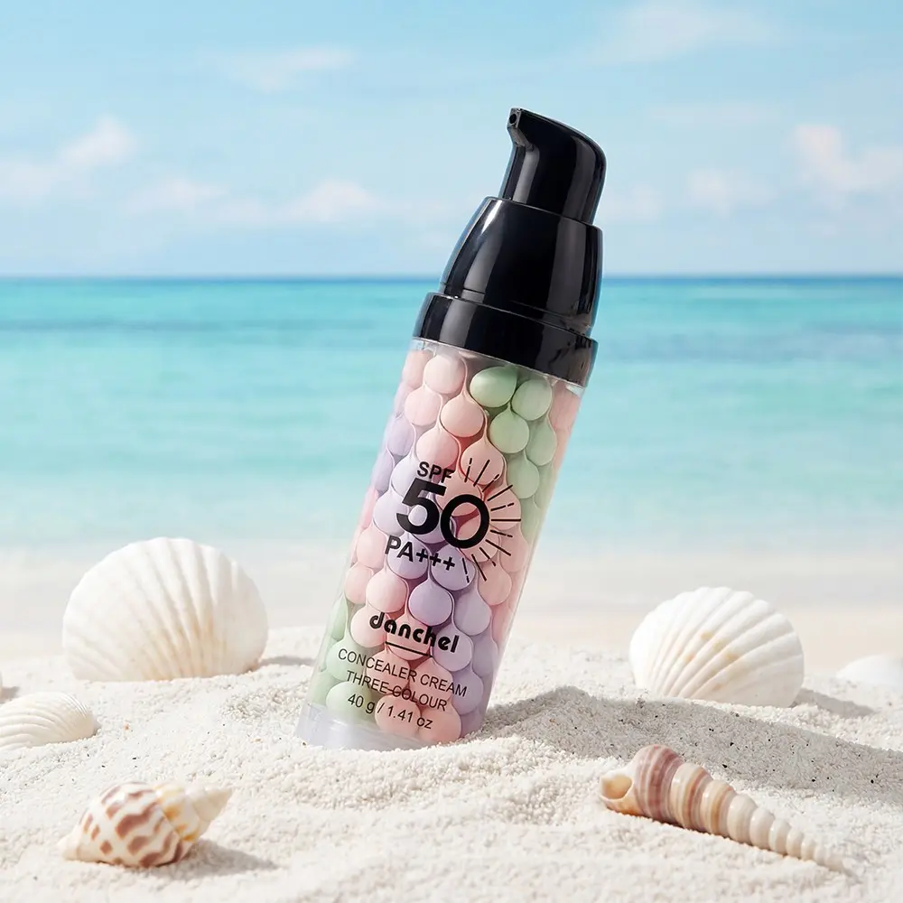 Danchel 1 Count 3-in-1 Face Primer & Isolation Cream, Oil-Controlling, Moisturizing and Makeup Base in One, SPF50+ Broad-Spectrum Sun Protection Effectively Blocks Ultraviolet Rays, Ideal for Daily Commute, Travel and Holiday Use, Makeup Prepping Cream