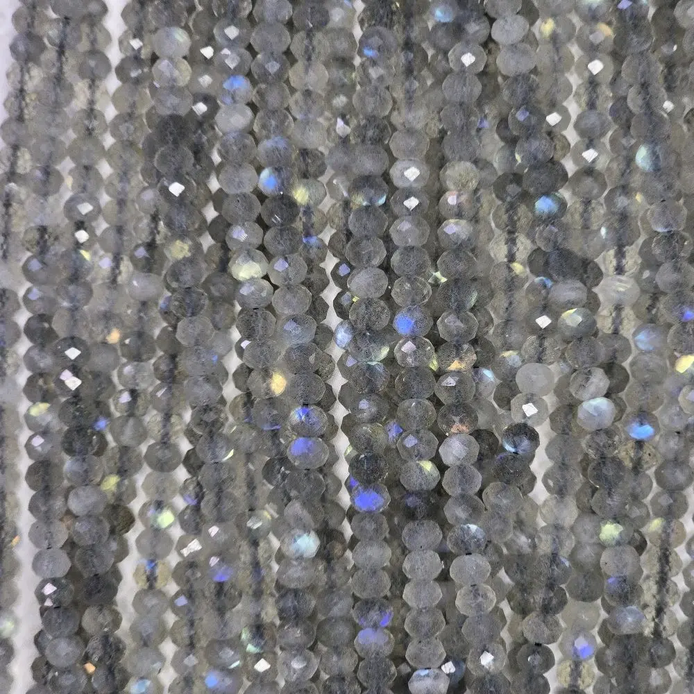 4.5mm Faceted Round Labradorite Beads - Natural Gemstone Beads for Jewelry Making, Craft Projects