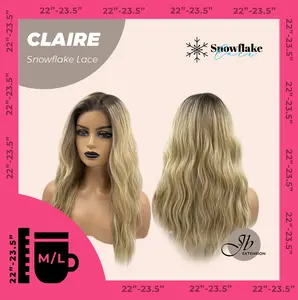 JBEXTENSION 22 Inches Mix Blonde Pre-Cut Snowflake Lace Frontlace Glueless Wig CLAIRE SNOWFLAKE【PERMATEASE】【BENDY EAR TABS】- M/L