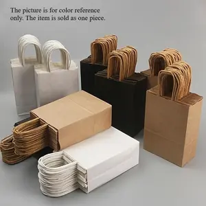 Brown Kraft Paper Bags with Handles - Versatile Grocery Shopping, Retail, Small Business Supplies, Party Favors, Jewelry Display Packaging, Gift Box Packaging - 365-Day Use, Grocery Bags Reusable