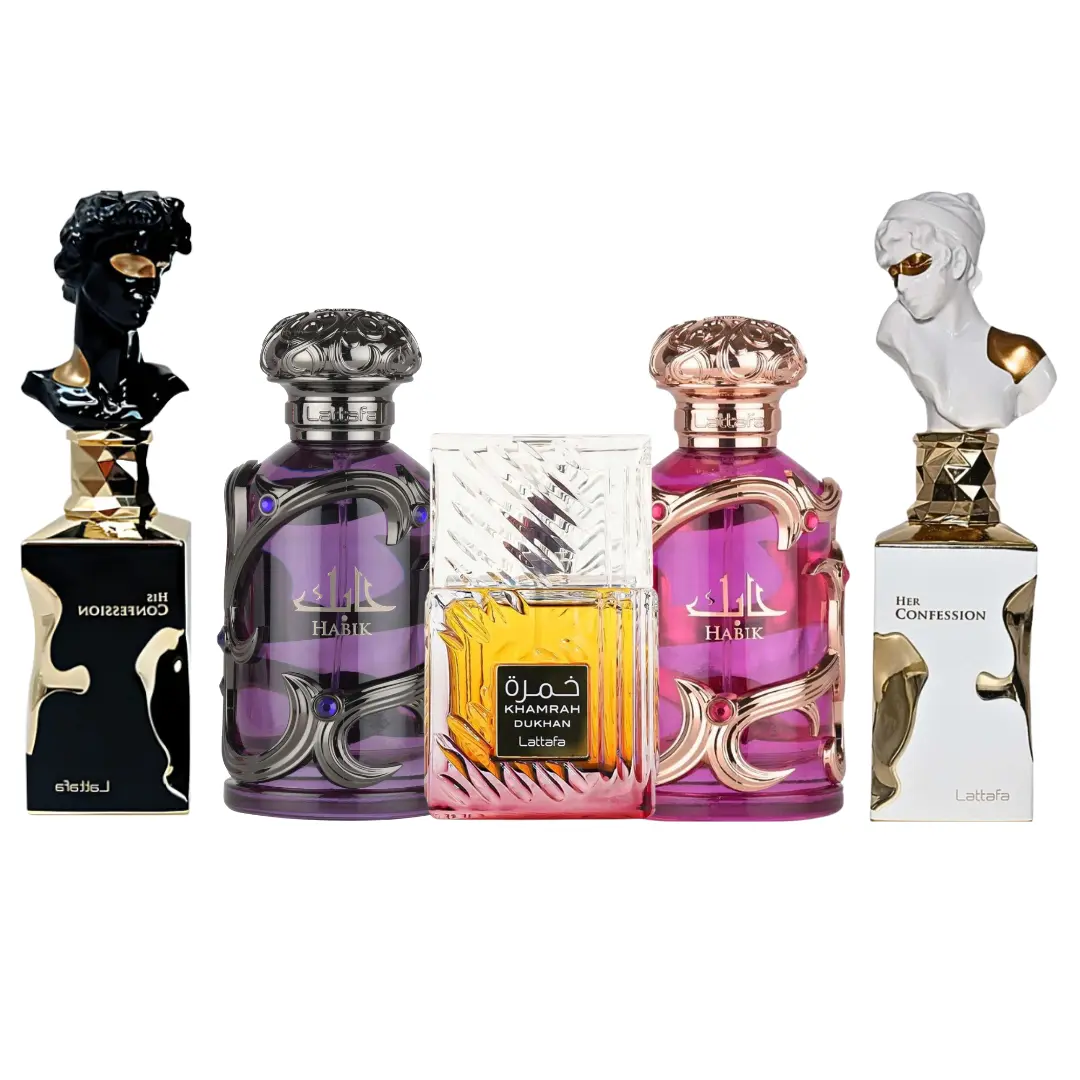 his confession + her confession + khamrah qukhan + habik woman + habik man -- 5 piece bundle