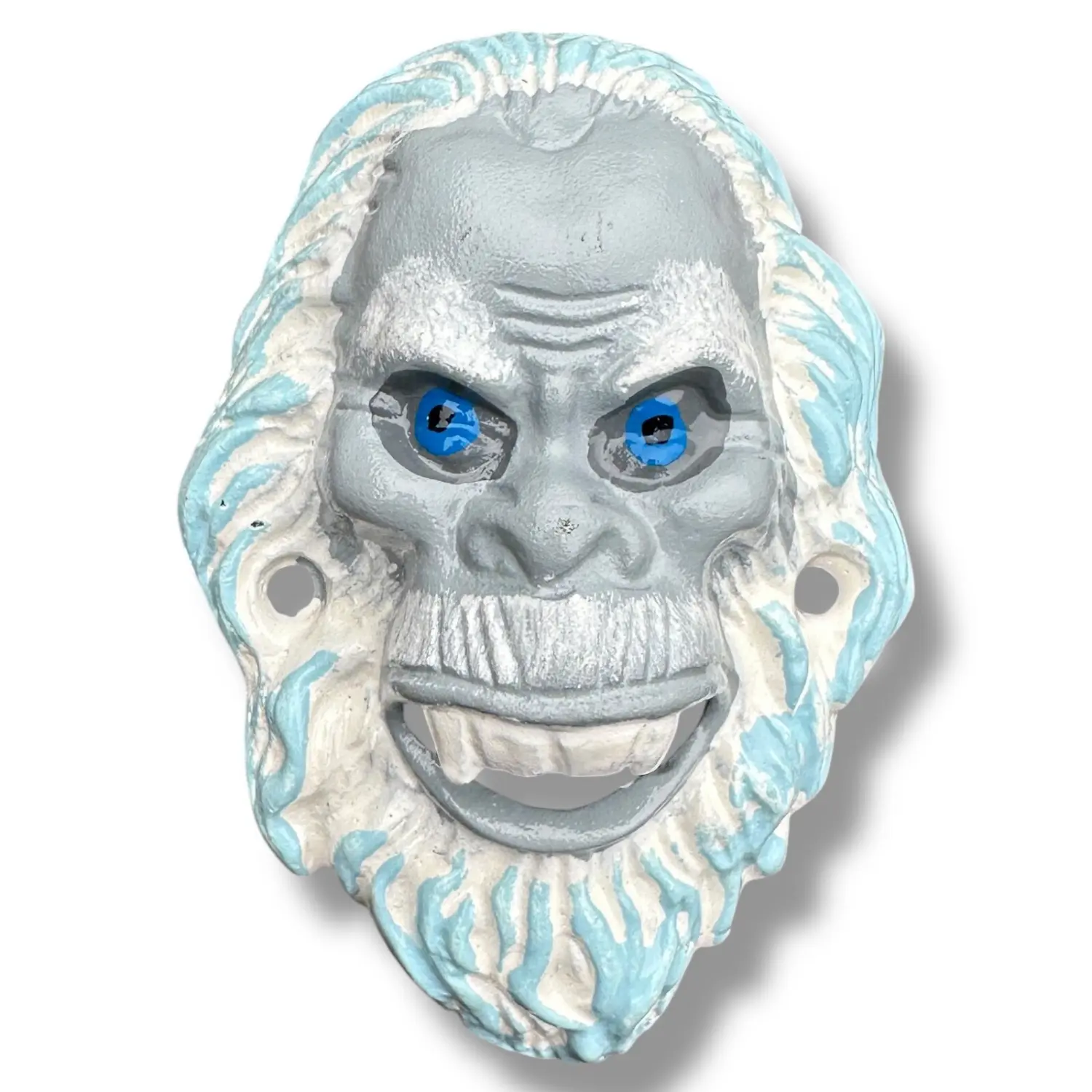 YETI Rustic Metal Kitchen Wall Bottle Opener, Antique Finish Abominable Snowman Face Vintage Utensil, with Mounting Holes for Kitchen/Bar Decor