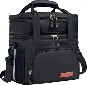 JOINGO 16L Expandable Lunch Box with Double Deck Insulated Cooler Bag and Shoulder Strap
