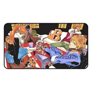 [4 Samples] Bleach Anime Mouse Pad with Ichigo, Orihime & Rukia, Stylish Lounge Scene Gaming Desk Mat for Otaku, Manga and Anime Fans