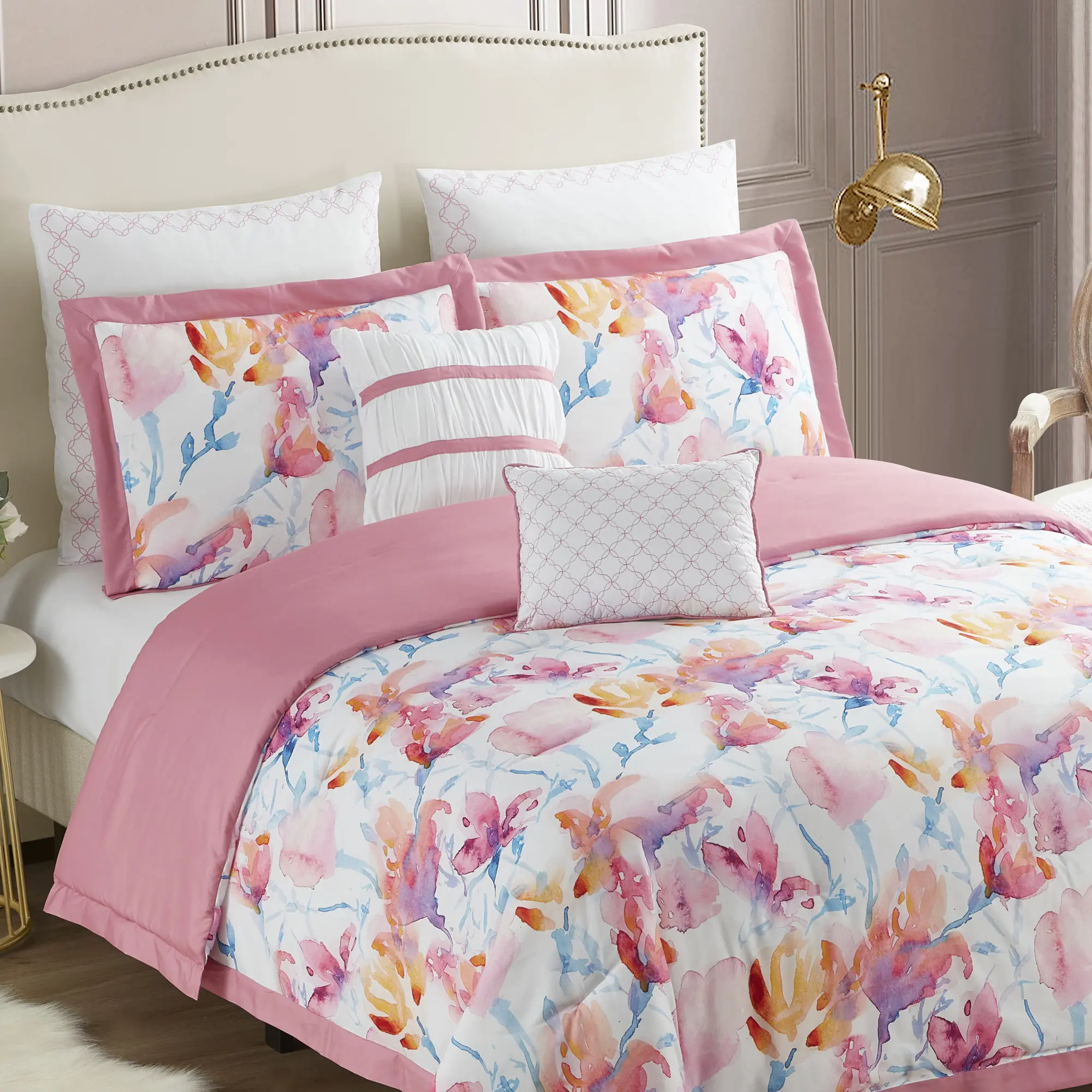 7 Piece Comforter and Decorative Pillow Set Various Styles by Sweet Home Collection
