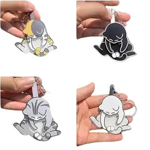 3D Printed Funny Cat Fidget Toy Keychain, Rotating Cats Bag Pendant,Gag Gift for Kitty Lover toys Amusing cat stuff,Suitable for individuals with ADHD, autism, and anxiety disorders. A gift for cat lovers Playful Interactive