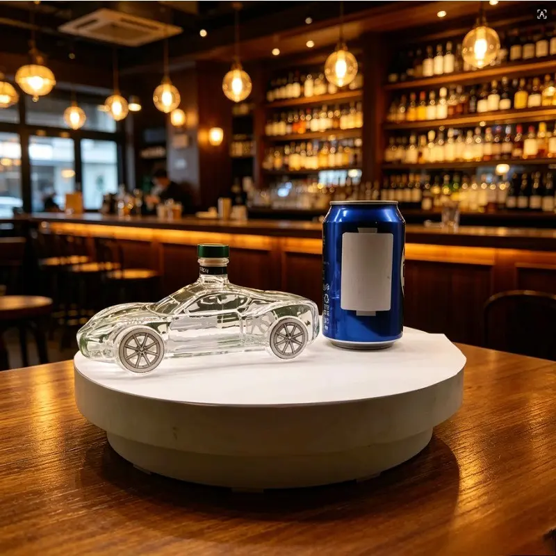1pc C8 Sports Car Shape Whiskey Decanter, Crown Stopper, Hand Blown Glass Bottle, Suitable for Bourbon, Brandy, Drink Accessories