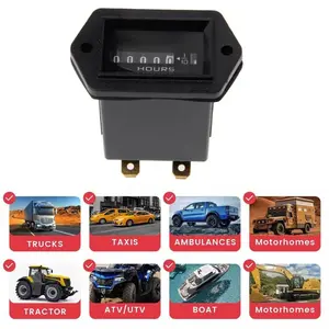 12V-36V Automotive Instrument Timer Engine Tachometer with Hand-Wire & Wide Temp Range, Car Repair Equipment for Tractors, Vehicles with Hours Tracking [TS1]