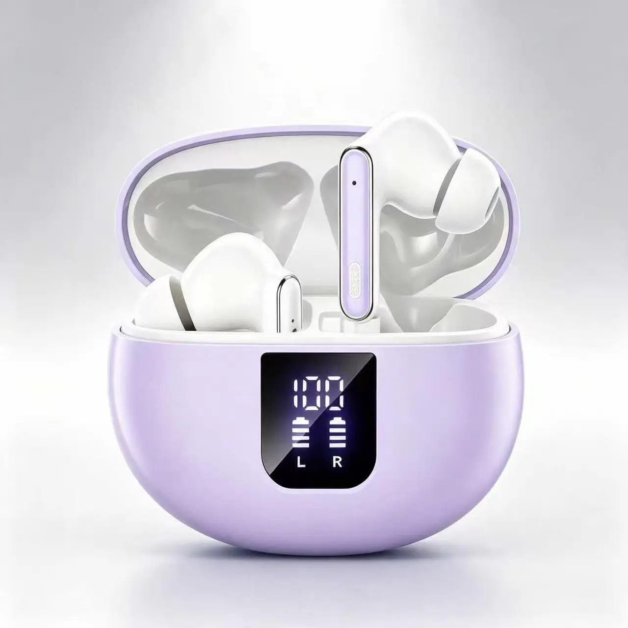 Euterpe Bluetooth5.4 ANC Noise Cancelling Earbuds, Hi-Fi Deep Bass Wireless Earphones, Smart Touch, LED Charging Case,90H Playtime,CVC Calls,Lightweight In-Ear Headphones for Commute Office Gym Travel, Affordable Budget Audio Gadgets for Men Women Transpa