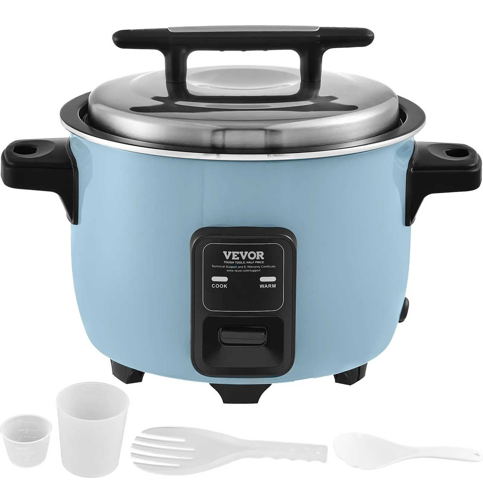 【Summerfinds】VEVOR Commercial Rice Cooker 60-Cup Rice Cooker13.74 Qt / 13 Liter Large Rice Cooker and Warmer with Nonstick Inner PotFast Cooking and 24-Hour Keep Warmwith Rice Cup and Paddlefor Restaurant