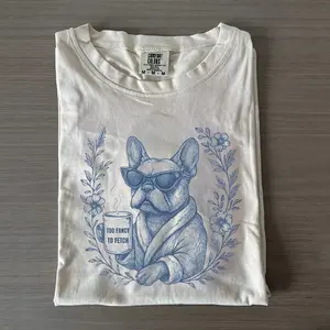 Too Fancy To Fetch Frenchie T-Shirt, Vintage 90s French Bulldog Tee, Unisex Fit Design, Gift for Men and Women