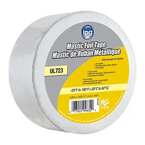 212 MAIN Intertape Polymer Butyl Mastic Aluminum Foil Adhesive Tape - 1.83 in. x 100 ft., High Temperature Resistant, Waterproof Seal, Duct Sealing, Release Liner for DIY Scrapbooking & Stamping