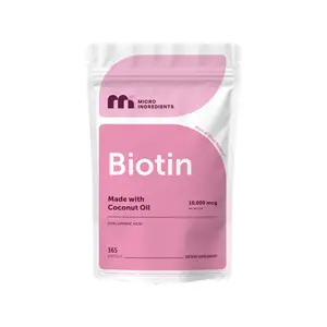 Micro Ingredients Biotin 10,000mcg w/Hyaluronic Acid 25mg | 365 Virgin Coconut Oil Softgels, Supports Healthy Hair, Skin & Nails Micro Ingredients Biotin 10,000mcg w/Hyaluronic Acid 25mg | 365 Virgin Coconut Oil Softgels, Supports Healthy Hair, Skin & Nails
