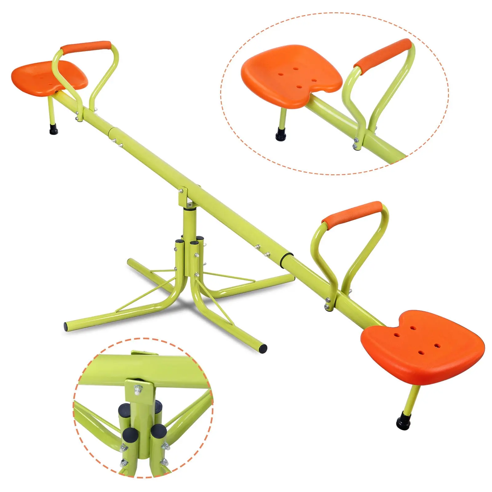 Segawe Kids Spinning Seesaw - 360° Spin Steel Outdoor Play Equipment, Safe Durable Swivel Teeter-Totter, Home Playground Toy for Kids, Kids Outdoor Play