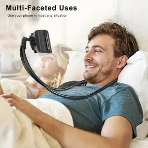 Adjustable height phone holder, neck mount, lazy phone holder accessory, 360-degree adjustable phone holder, Universal Phone Holder, Adjustable Phone Stand