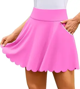 ATTRACO Tennis Skirts for Women with Shorts and Pockets Scalloped Athletic Golf Skorts