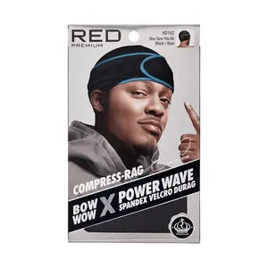 RED Power Wave Compression Durag - Spandex Black and Blue