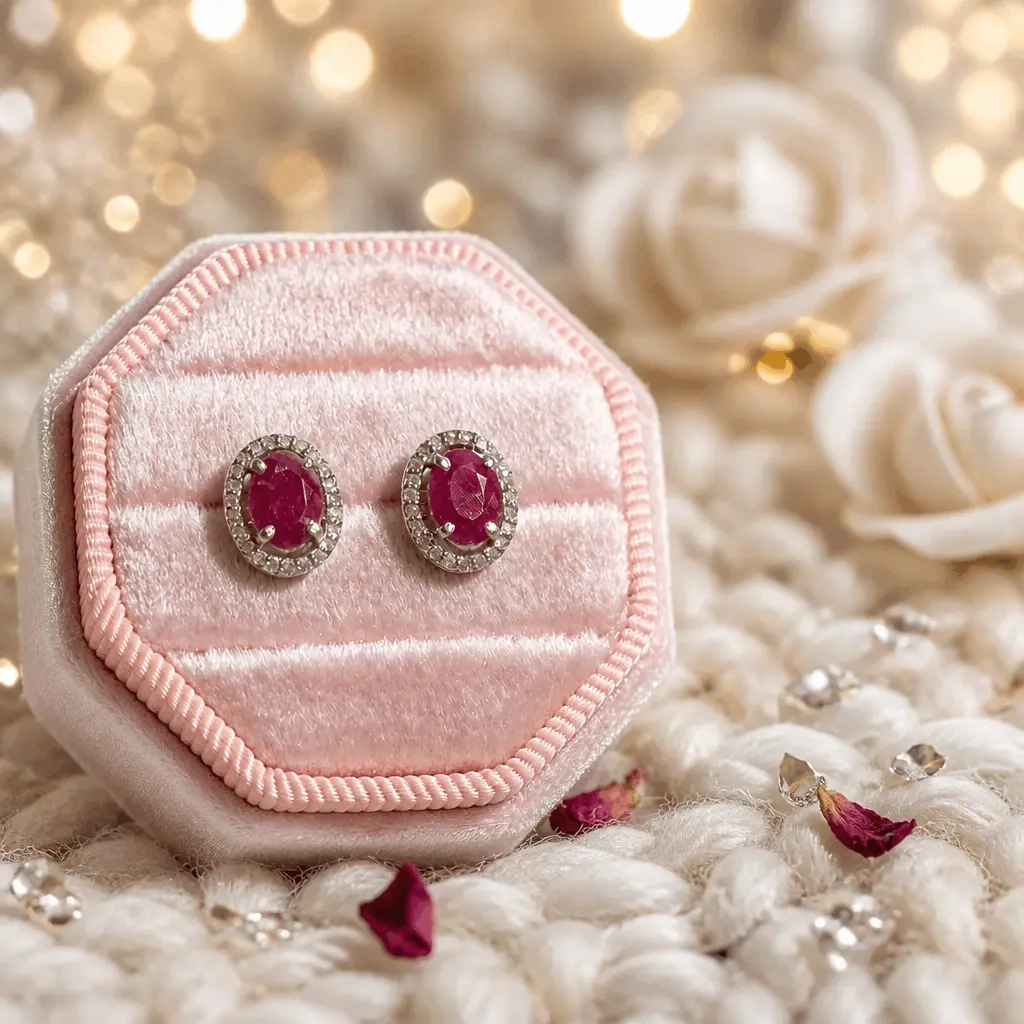Divine Aurora Natural Ruby & Natural Diamond Jewelry