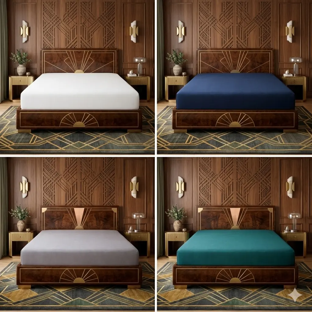 Luxury Cooling Fitted Sheet – 100%  Microfibre , Deep Pocket 25cm, Breathable Soft Bed Sheet, Anti-Wrinkle Elastic Mattress Cover