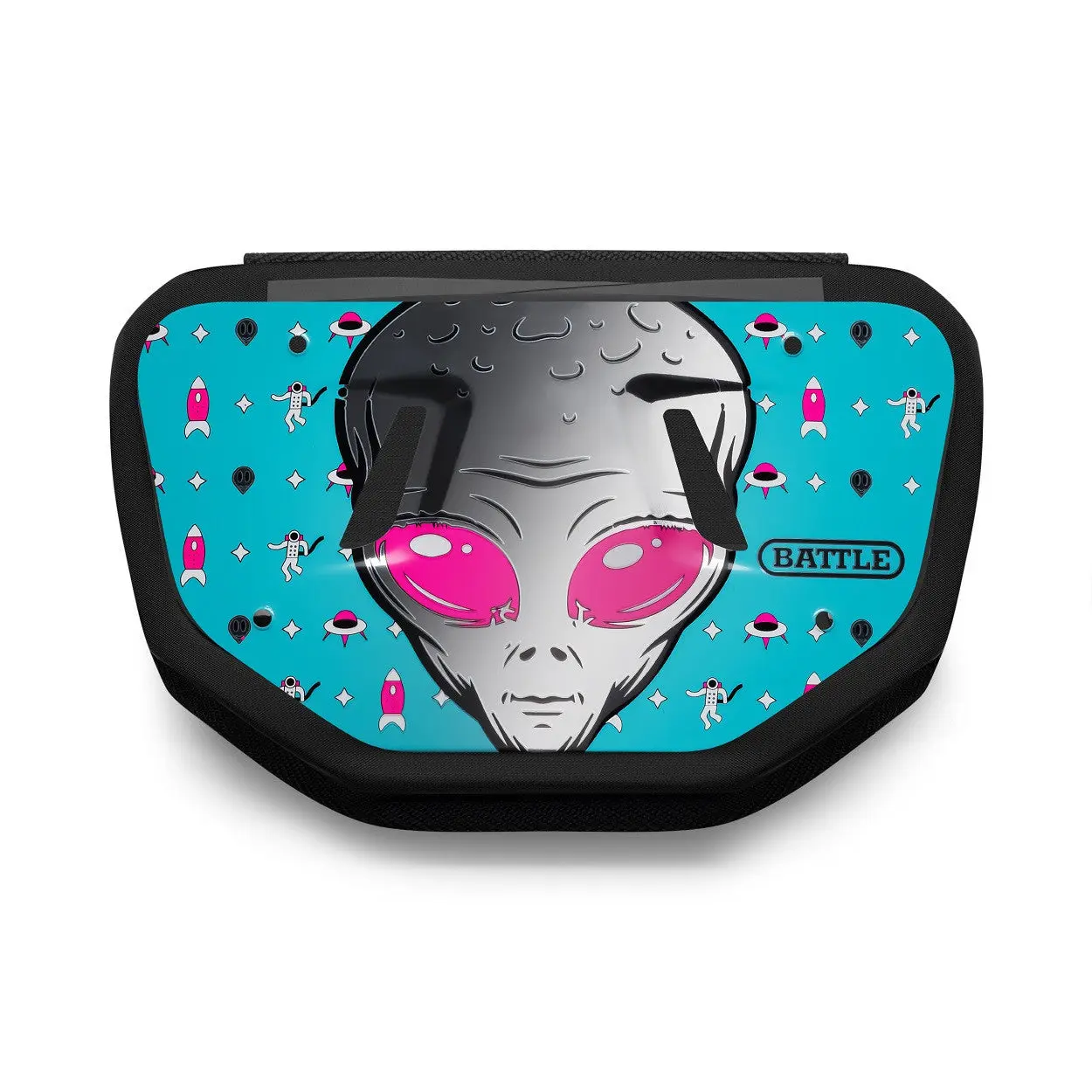 Battle Alien Chrome Football Back Plate for Adults High Impact Foam Interior Curved Design Universal Fit with Hardware Included