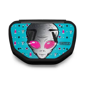 Battle Alien Chrome Football Back Plate for Adults High Impact Foam Interior Curved Design Universal Fit with Hardware Included
