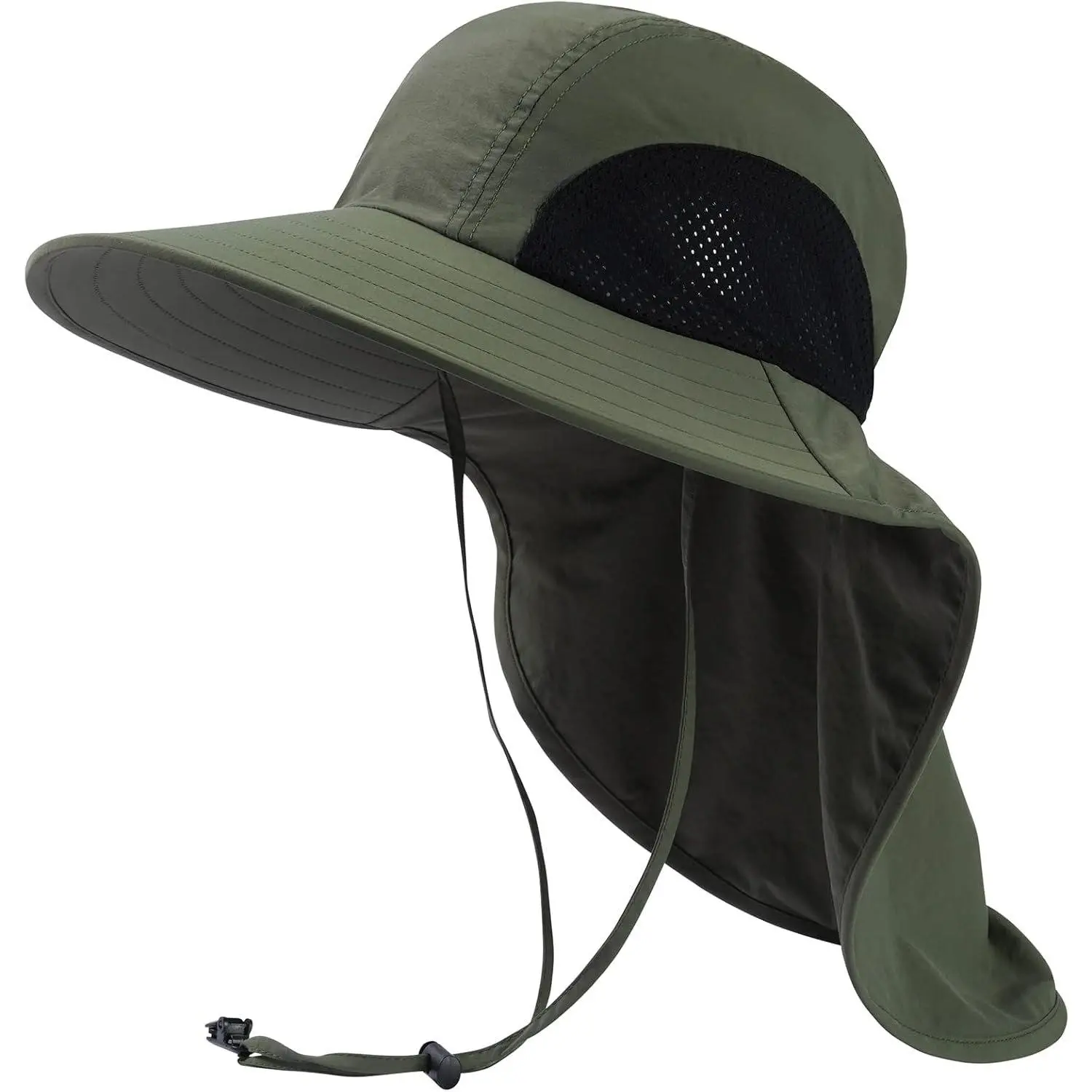 UPF 50+ Unisex Water Resistant Wide Brim Sun Hat with Large Flap Ponytail Fishing Hat for Men Women UPF 50+ Unisex Water Resistant Wide Brim Sun Hat with Large Flap Ponytail Fishing Hat for Men Women