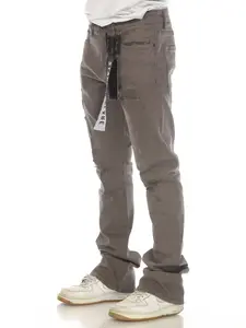 Stylo Men's DARK GREY Stacked Denim Jeans Below The Ankle High-Quality Comfortable Fashionable Look Beige Streetwear