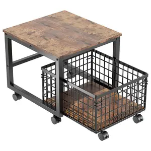 Garvee Mini Fridge Stand with Load, Mini Fridge Table Fridge Stand with Storage Space, 120 kg Load Capacity, 360° Rotatable and Lockable Wheels, Mi Ni Fridge Shelf Roll Container, 54 x 50 x 50 W x 45.7 H cm