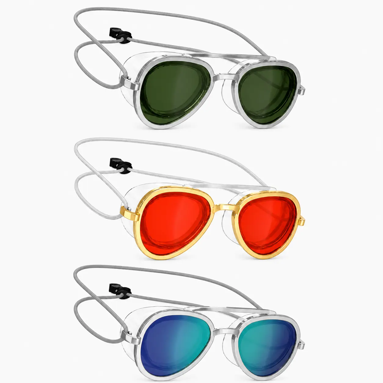 Retro Mirror Lens Swimming Goggles & Sport Sunglasses for Adults – Unisex Swim Eyewear with Blue Mirror, Red Tint or Green Tint Lenses for Swimming, Beach, Vacation & Water Sports