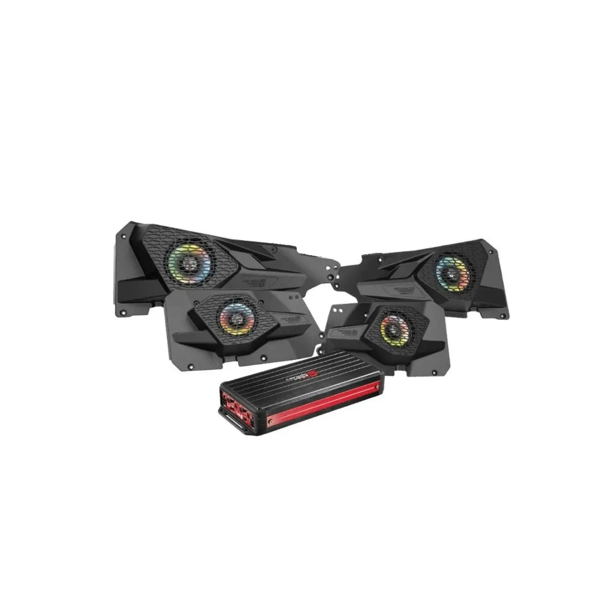 2014+ RZR XP Complete Audio Kit - 360W RMS Waterproof Amplifier, 4-Channel, Stainless Steel Coaxial Speakers, 250W Max, Plug-and-Play, RPMRZRKD41