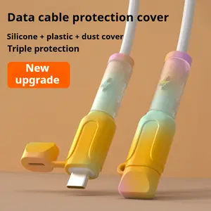 Data cable protective cover, charging cable protective cover, anti-break connector protective cover, suitable for IOS and Android phone charging cables
