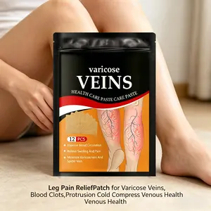 Varicose Vein Care Patch (12 Patches) – Leg Pain Relief for Varicose Veins, Cold Compress, Herbal Support for Venous Health & Legs