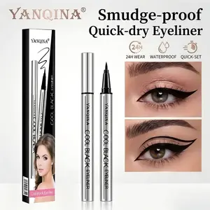 Vegan Waterproof Eyeliner Pen - Long-Lasting Smudge-Proof Creamy Gel Liner in Jet Black Matte Finish