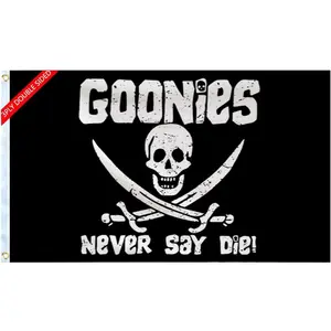 3PLY Double Sided Never Say Die Flag,3x5 Ft Funny Pirate Flag for Boat,For College Dorm Room Decor,Outdoor Parties,Festival Garden Flag Poster,Gift,Tailgates Yard Decoration Banners