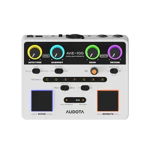 AUDOTA Multi-Effect Vocal Processor Three Harmony Modes OTG Audio Interface