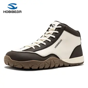 HOBIBEAR Men's and Women's Universal High-Top Lace-Up Simple Hiking Shoes - 0 Drop-Insole Design, Wide Mouth Design, Lightweight and Breathable, Suitable for Hiking, Camping, Daily Wearing, and Outdoor Activities such as Hiking and Camping