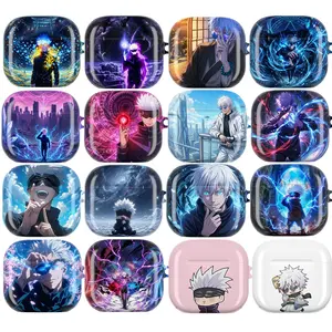 Anime Jujutsu Gojo AirPods Case – Dynamic Anime Design Featuring Satoru Gojo with Magical Symbols, Cityscapes & Action Poses, Fits AirPods Pro (Gen 1/2) & AirPods (Gen 1/2/3), Perfect Gift for Anime Collectors