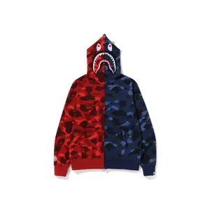 BAPE Color Camo Shark Full Zip Hoodie (FW22) Red Navy (men) by StockX
