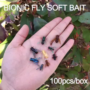 100 Pieces Per Box, New Lure Fly Bait, Soft Fly Fishing Lures, Fish Attractant Baits, Ideal for Anglers, Enhance Your Catching Experience, Soft Plastic Lures